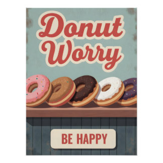 Affiche de beignet vintage – Art mural de dessert