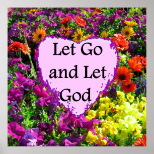 AFFICHE DE BELLES FLORALES LAISSENT ALLER ET LAISSER DIEU
