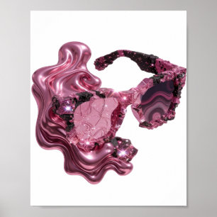 Affiche De belles lunettes de soleil CRYSTAL rose à motif