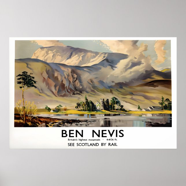 Affiche de Ben Nevis Écosse Impression de voyage v (Devant)