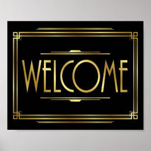 Affiche de bienvenue Art déco Gatsby Imprimer