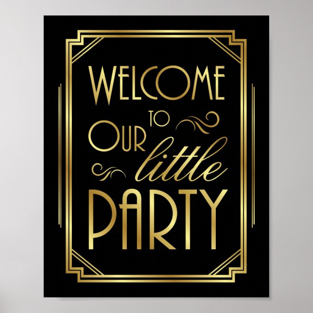 Affiche de bienvenue Art Déco PARTY Imprimer (Devant)