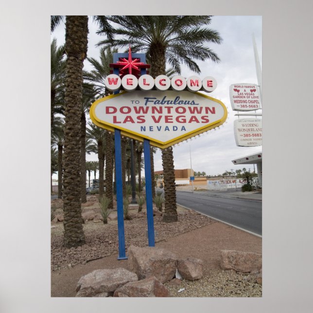 Affiche de bienvenue au centre-ville de Las Vegas (Devant)