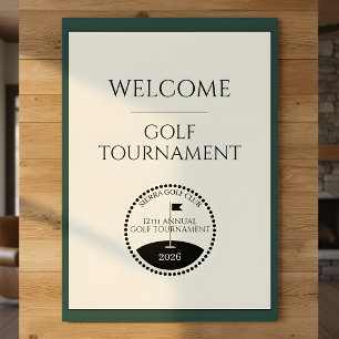 Affiche de bienvenue au tournoi de golf vert