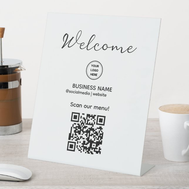 Affiche de bienvenue Avec Code QR Pour Panneau Men (In SItu)