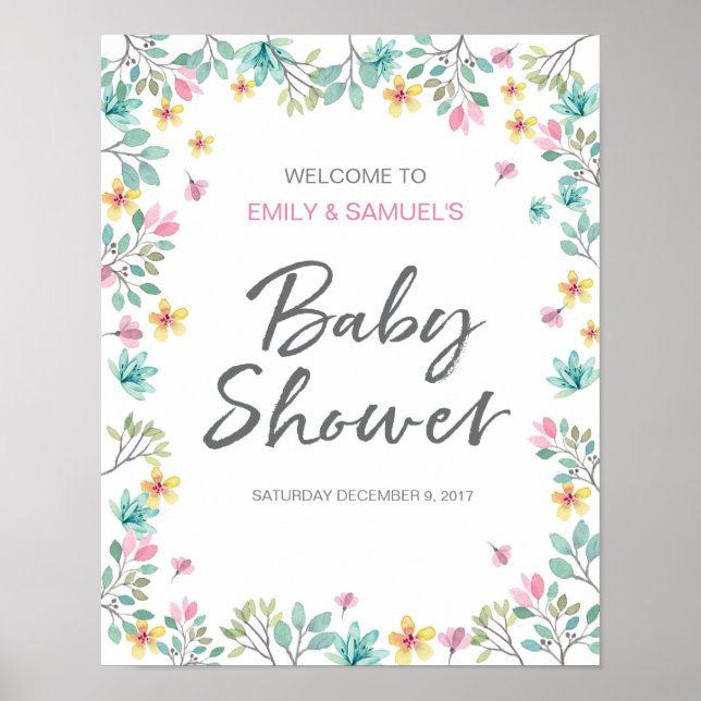 Affiche de bienvenue baby shower (Devant)
