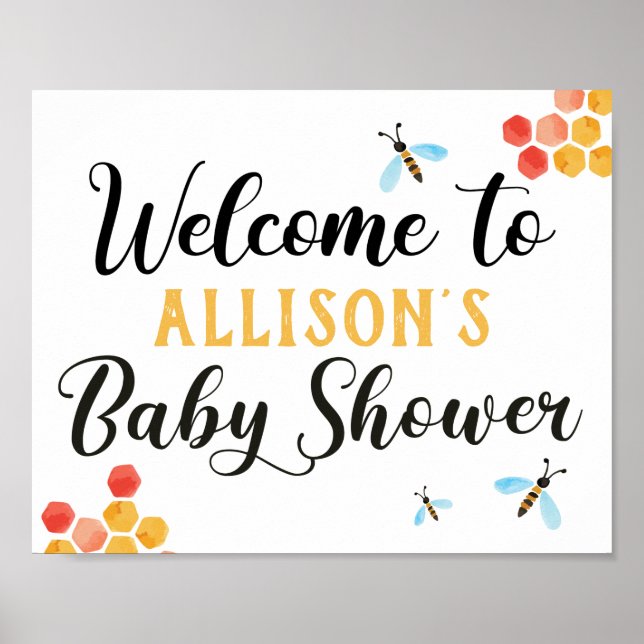 Affiche de bienvenue Baby shower (Devant)