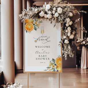 Affiche de bienvenue Baby shower à croûte orange B