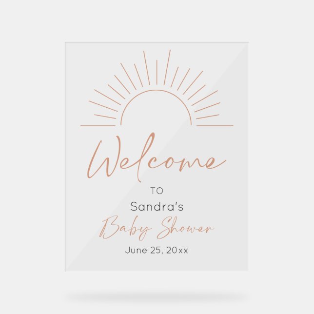 Affiche de bienvenue Baby shower Boho Sun (Recto)