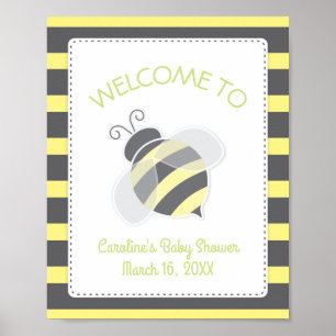 Affiche de bienvenue Baby shower Bumblebee