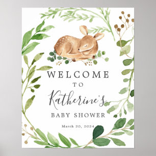 Affiche de bienvenue Baby shower cerf