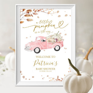 Affiche de bienvenue Baby shower citrouille Fall G