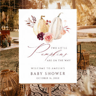 Affiche de bienvenue Baby shower Citrouille Twin F