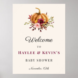 Affiche de bienvenue Baby shower d'automne