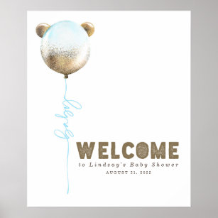 Affiche de bienvenue Baby shower de ballon de l'ou