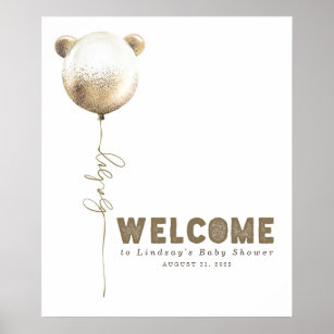 Affiche de bienvenue Baby shower de ballon de l'ou