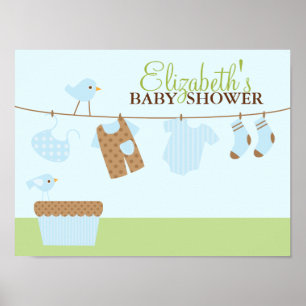 Affiche de bienvenue Baby shower de blanchisserie 