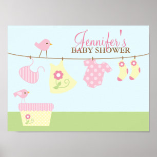 Affiche de bienvenue Baby shower de blanchisserie 