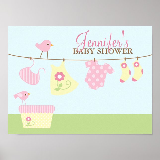 Affiche de bienvenue Baby shower de blanchisserie  (Devant)