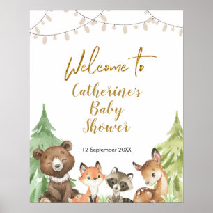 Affiche de bienvenue Baby shower de bois