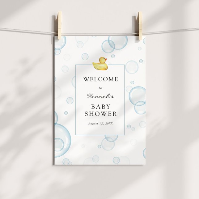 Affiche de bienvenue Baby shower de canard en caou (Créateur téléchargé)