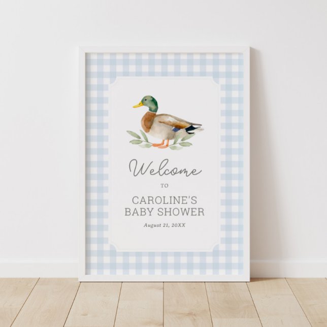 Affiche de bienvenue Baby shower de canard En vich (Créateur téléchargé)