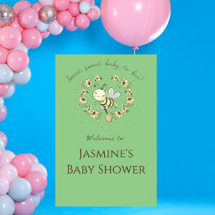 Affiche de bienvenue Baby shower de couronne d'abe