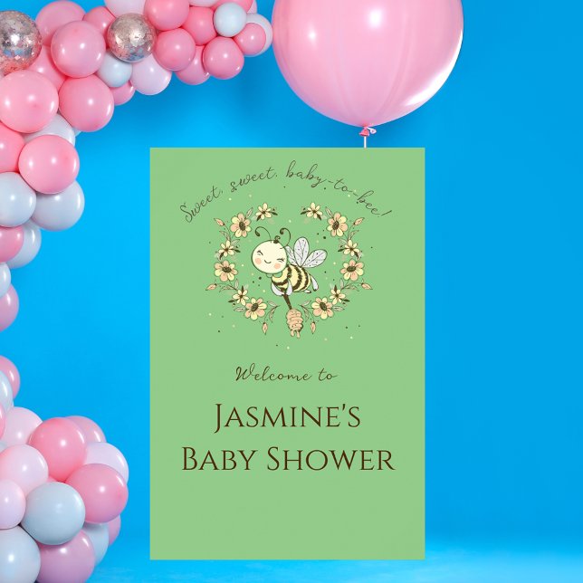 Affiche de bienvenue Baby shower de couronne d'abe (Créateur téléchargé)
