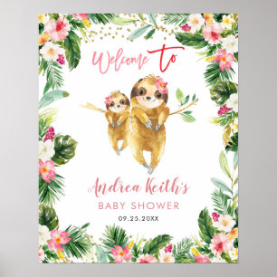 Affiche de bienvenue Baby shower de fentes pour fi