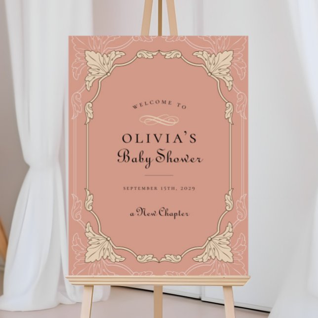 Affiche de bienvenue Baby shower de la bibliothèqu (Créateur téléchargé)