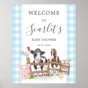 Affiche de bienvenue Baby shower de la ferme