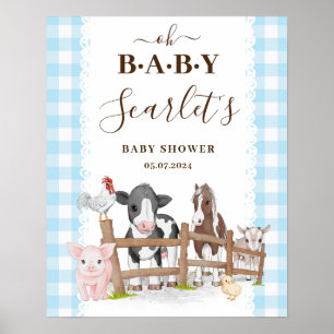 Affiche de bienvenue Baby shower de la ferme