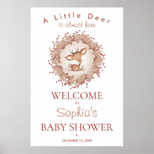 Affiche de bienvenue Baby shower de Noël de mignon