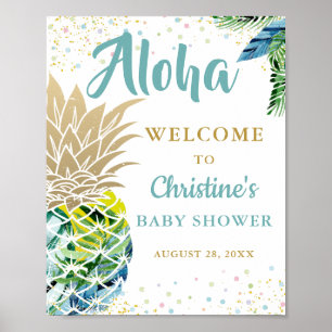 Affiche de bienvenue Baby shower de plage de Pinea