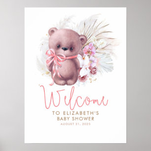 Affiche de bienvenue Baby shower de Teddy Bear