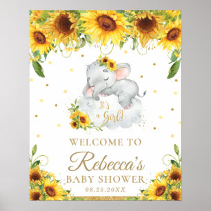 Affiche de bienvenue Baby shower de tournesol Elép