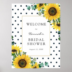 Affiche de bienvenue Baby shower de tournesols et 