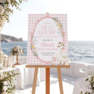 Affiche de bienvenue Baby shower d'une fille d'oie
