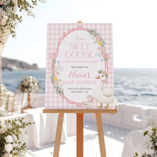 Affiche de bienvenue Baby shower d'une fille d'oie