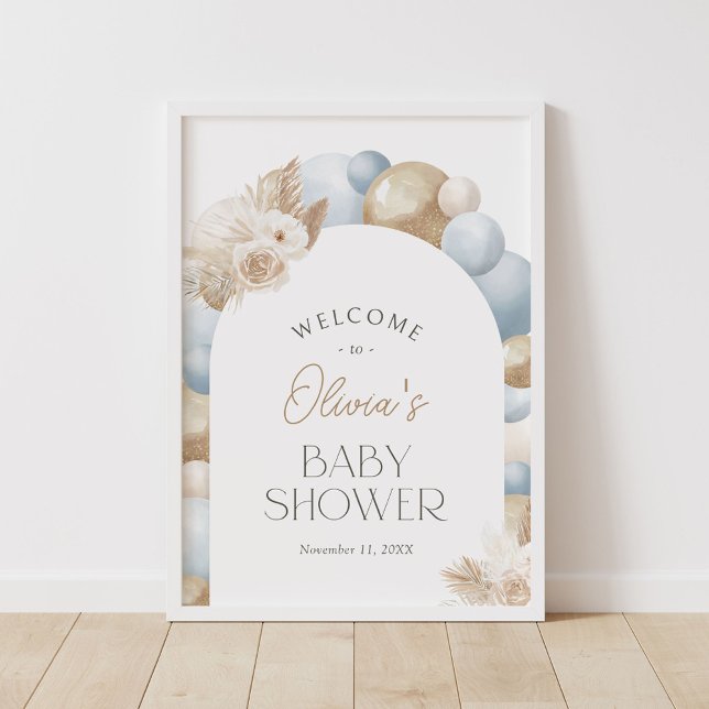 Affiche de bienvenue Baby shower en arc de laiton  (Créateur téléchargé)