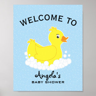 Affiche de bienvenue Baby shower en caoutchouc