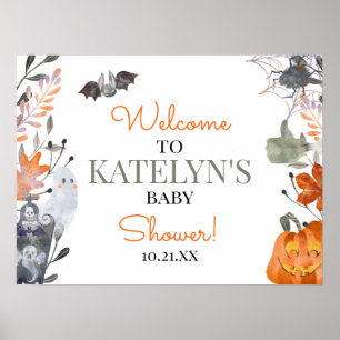 Affiche de bienvenue Baby shower Halloween