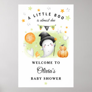 Affiche de bienvenue Baby shower Halloween Little 