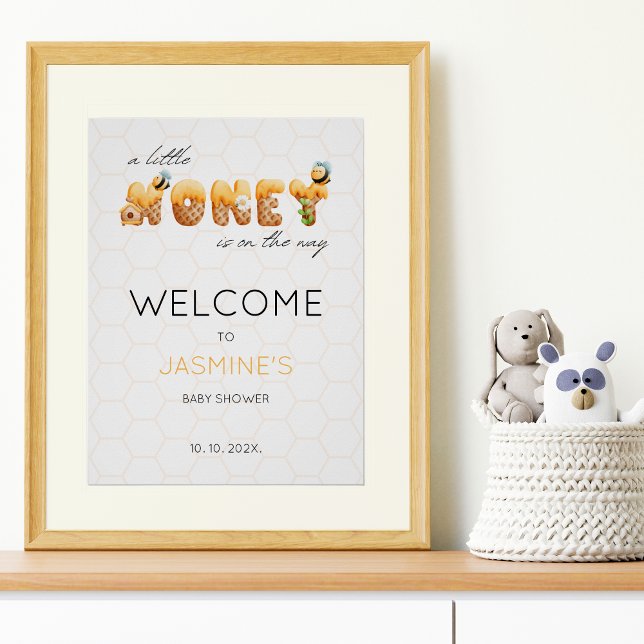 Affiche de bienvenue Baby shower Little Honey Bee (Créateur téléchargé)
