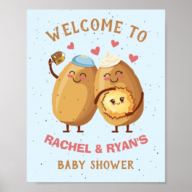 Affiche de bienvenue Baby shower Little Latke (Devant)
