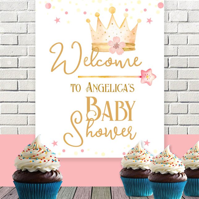 Affiche de bienvenue Baby shower Little Princess (Créateur téléchargé)