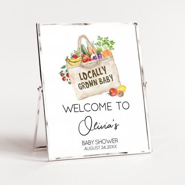 Affiche de bienvenue Baby shower localement cultiv (Farmers Locally Grown Baby Shower Sign)