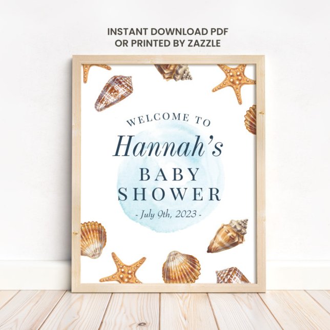 Affiche de bienvenue Baby shower Nautical Ahoy (Créateur téléchargé)