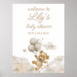 Affiche de bienvenue Baby shower neutre d'attente 