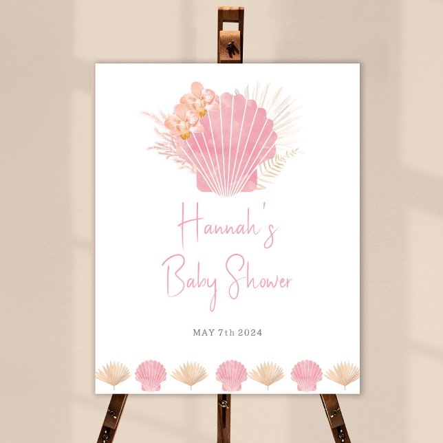 Affiche de bienvenue Baby shower Ocean Shell (Créateur téléchargé)